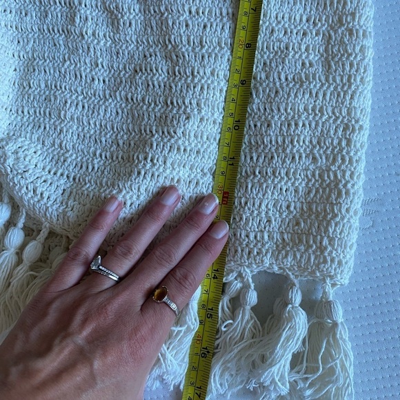 Cleobella Women’s Crochet Knit Wrap Skirt Tassel Detail Size S Cream Mini - Picture 6 of 7